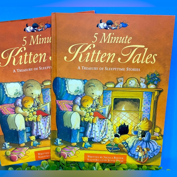 5 MINUTE KITTEN TALES VTG 90s HARDCOVER BOOK & DUST JACKET 80p 12”x9.5” LIKE NEW - Picture 2 of 16